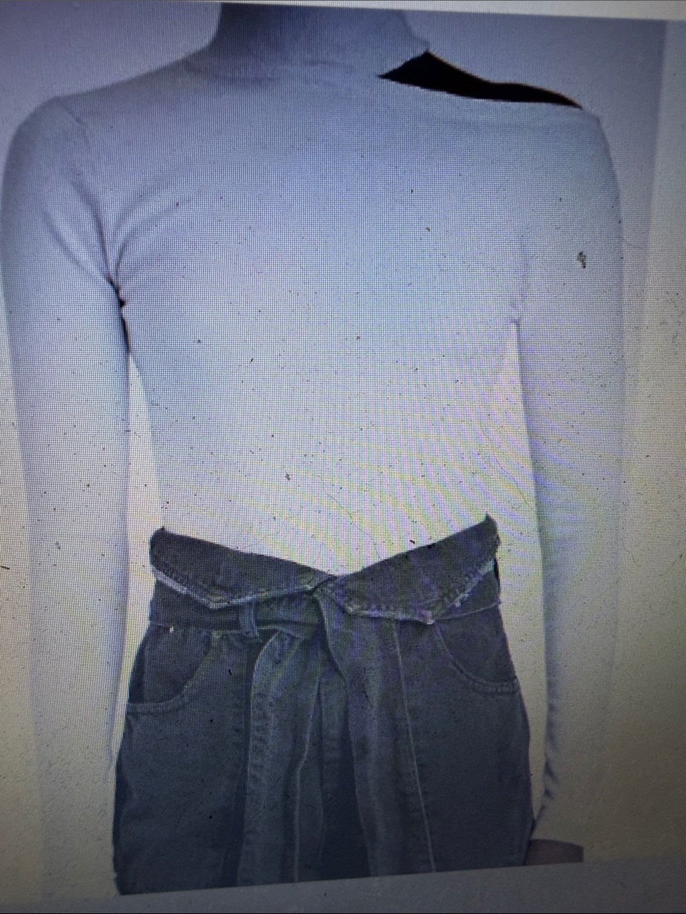 RtA Turtleneck Long-Sleeve Cutout Top in White
